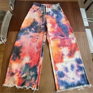 Vibrant Tie-Dye Flare Jeans